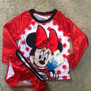 NWT Minnie Mouse rash guard set